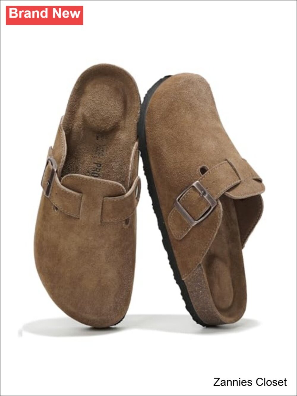 ✨Project Cloud Genuine Leather Slip-On Clogs Women Cork Footbed Mules